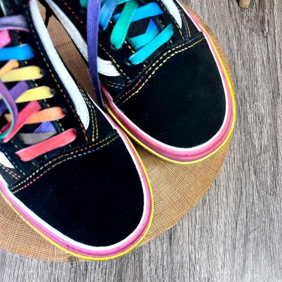 *Vans | Old Skool Unisex Stacked Rainbow Platform Size 5 - Picture 4 of 15